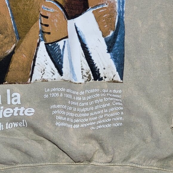 Nordstrom Picasso Sweatshirt Men Medium Beige Crewneck Art Graphic Pullover - Picture 2 of 10